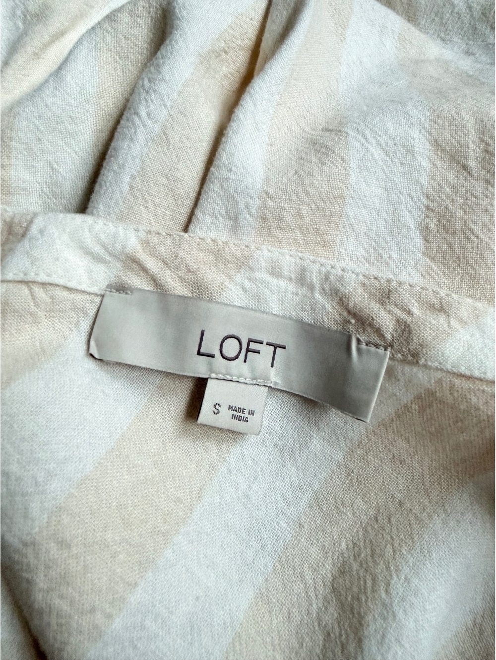 LOFT Linen Viscose Balloon Sleeve Blouse Cream S - Picture 4 of 6